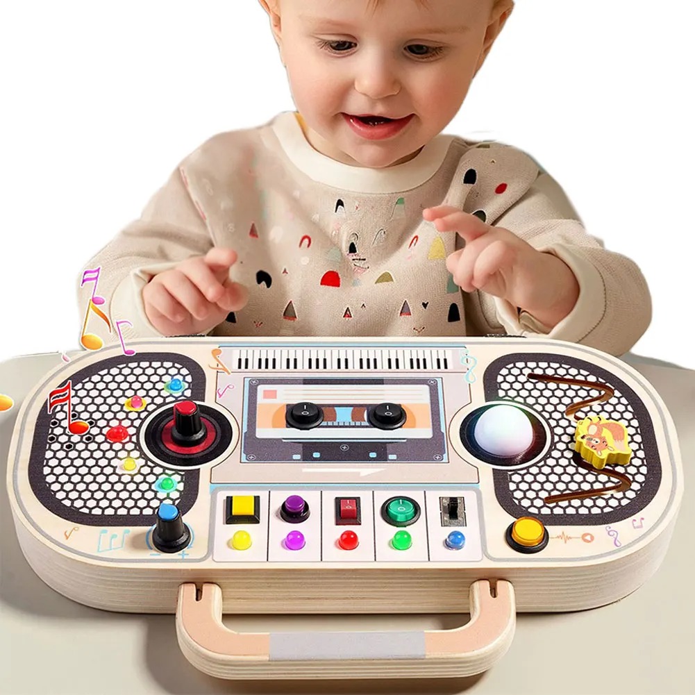 Montessori Wooden Busy Board Toddler - Montessori Toddler Toys Baby Wooden Busy