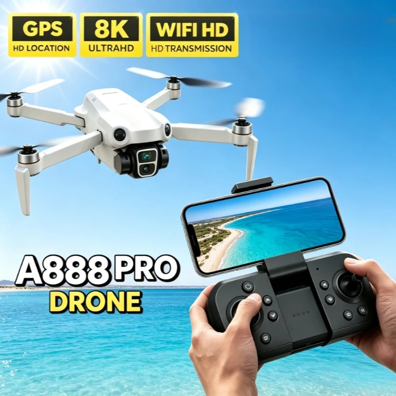 Fpv Brushless Rc Drone 4K - Original A888 GPS FPV Drone Foldable