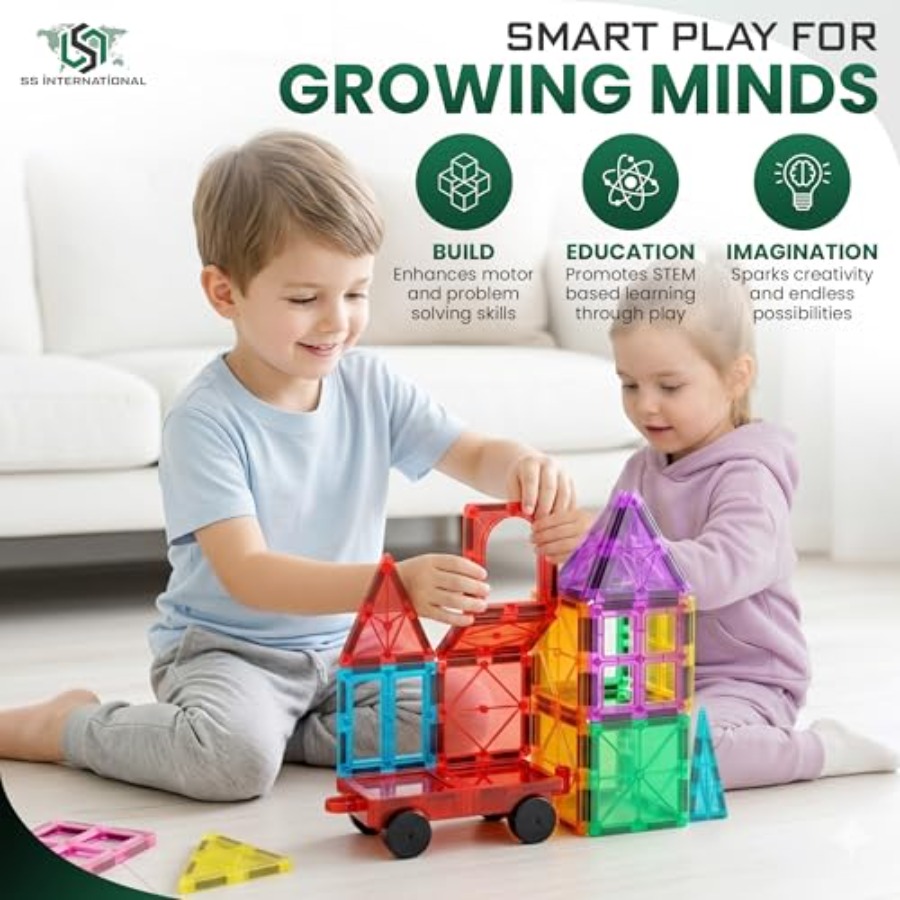 Magnetic Tiles Construction Se - Magnetic Building Tiles Set 100Pcs recension och pris