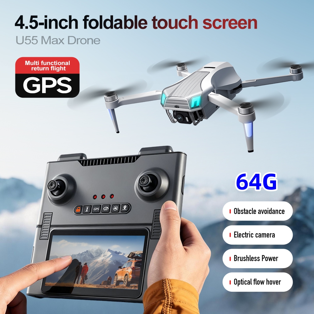 NCZOBOE U55 Drone Professional - Fpv Brushless Rc Drone 4K recension och pris