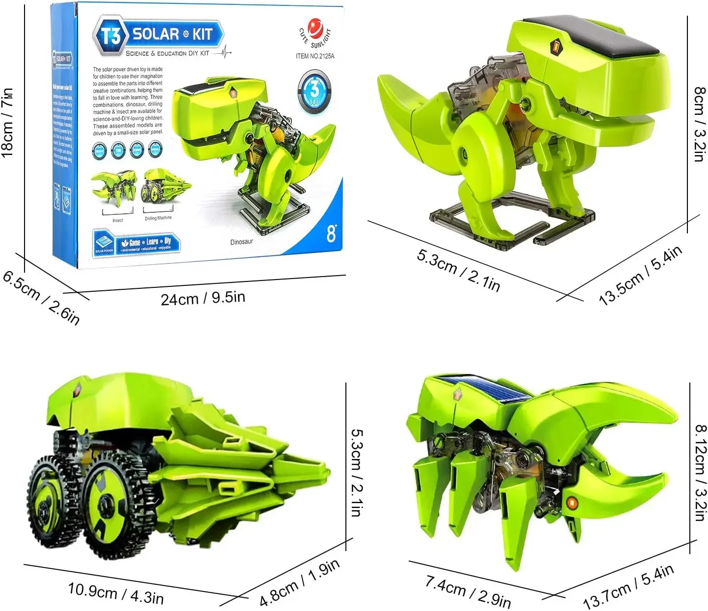 Assemble Solar Robot Kit 3 in  - Stem Solar Robot Kit For Kids recension och pris