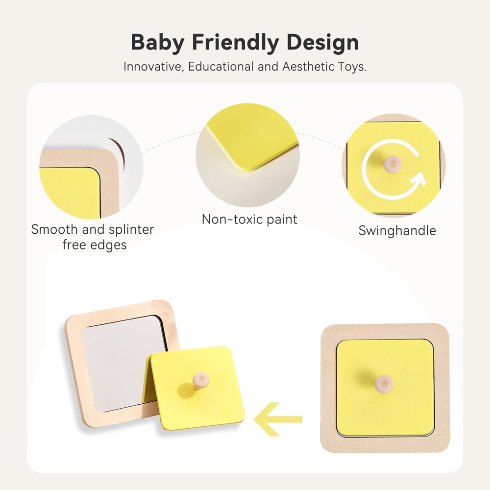 Montessori Wooden Mirror Puzzl - Montessori Wooden Busy Board Toddler recension och pris