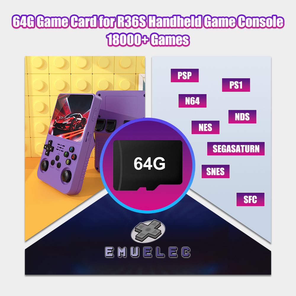 64G Game TF Card for R36S Vide - Retro Handheld Game Console R36S recension och pris
