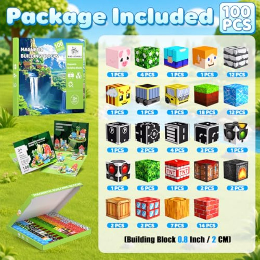 100PCS Magnetic Blocks, 0.8 in - Magnetic Building Tiles Set 100Pcs recension och pris