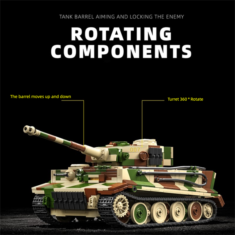 1:28 German Tiger Tank Buildin - Lego Compatible Military Tank recension och pris