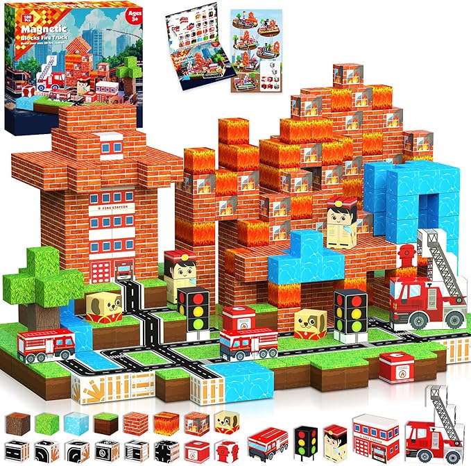 Magnetic Blocks 100 PCS Build  - Magnetic Building Tiles Set 100Pcs recension och pris