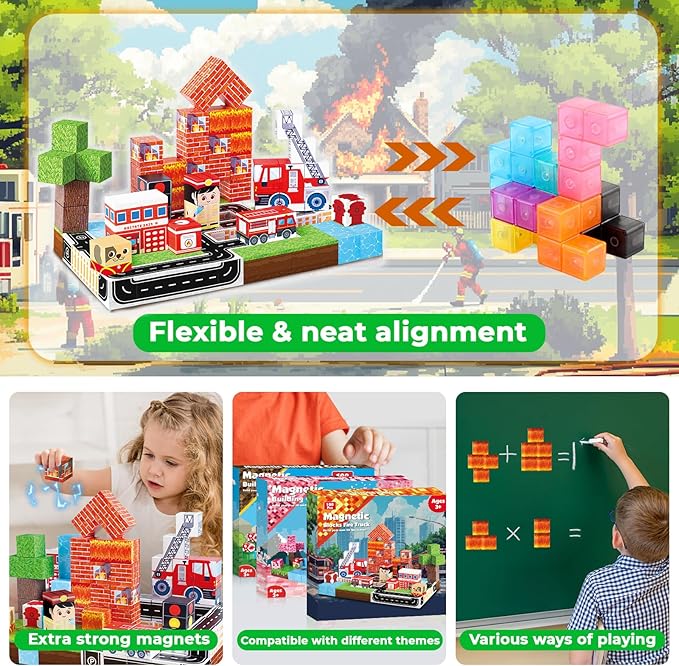 Magnetic Blocks 100 PCS Build  - Magnetic Building Tiles Set 100Pcs recension och pris