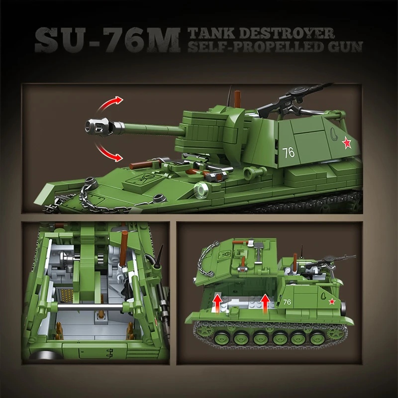 The Soviet SU-76M Tank Destroy - Lego Compatible Military Tank recension och pris
