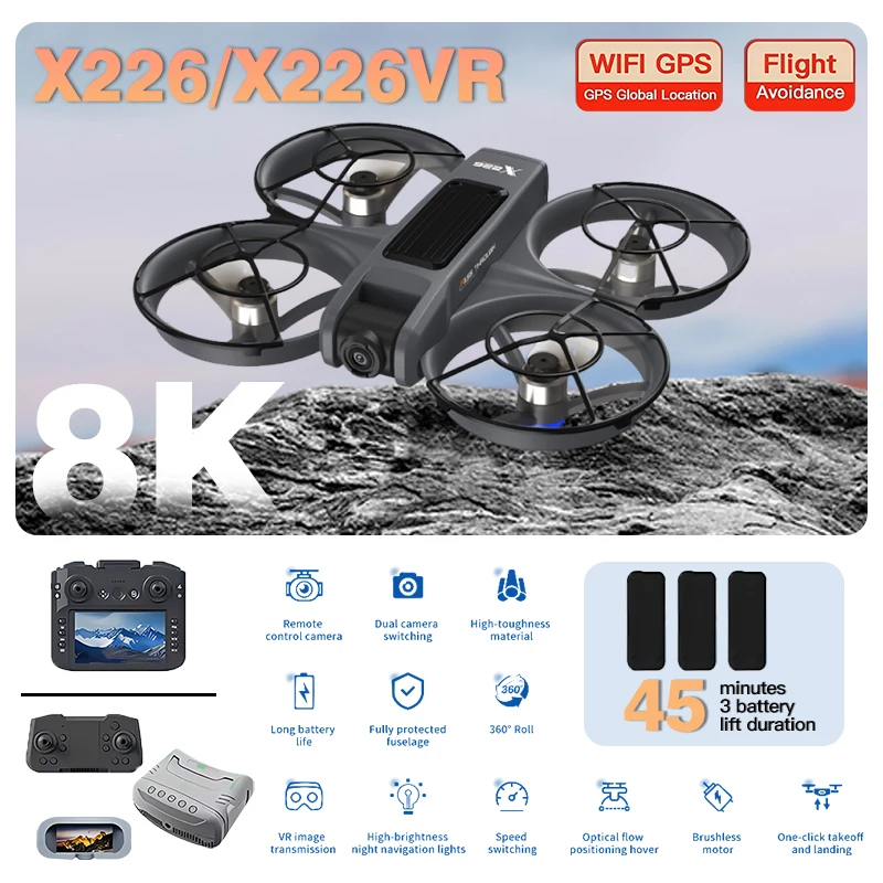 Original X226/X226VR GPS Folda - Fpv Brushless Rc Drone 4K recension och pris