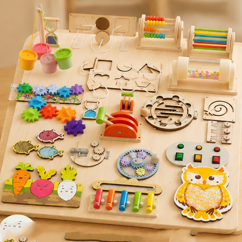 Premium Montessori Busy Board  - Montessori Wooden Busy Board Toddler recension och pris