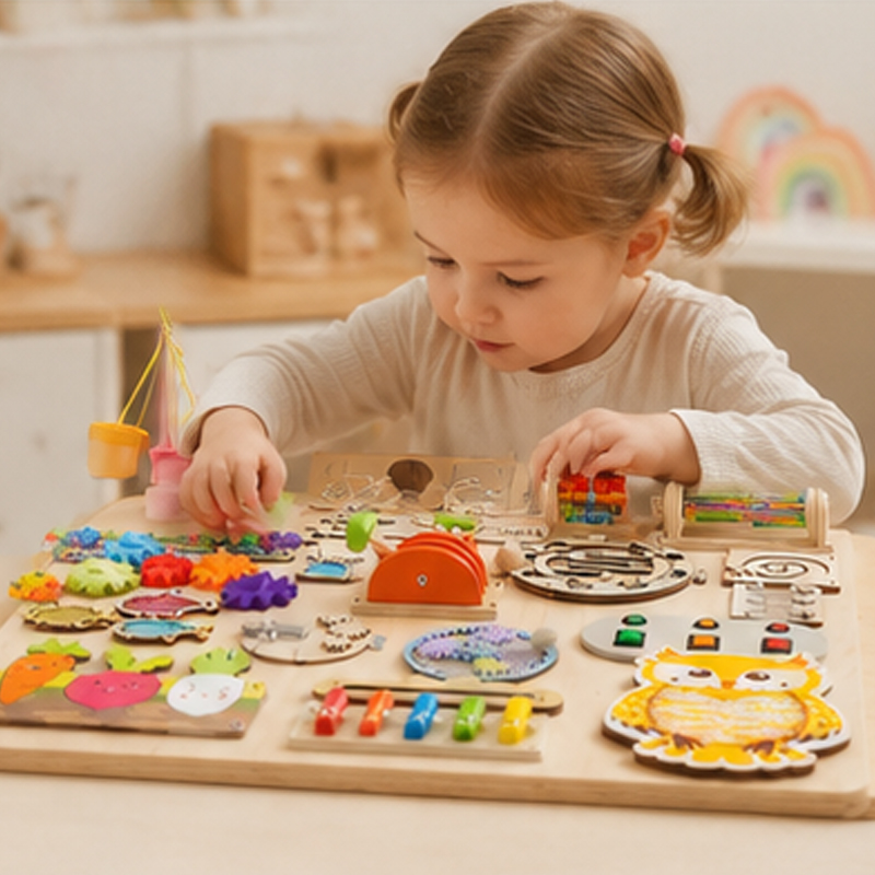 Premium Montessori Busy Board  - Montessori Wooden Busy Board Toddler recension och pris
